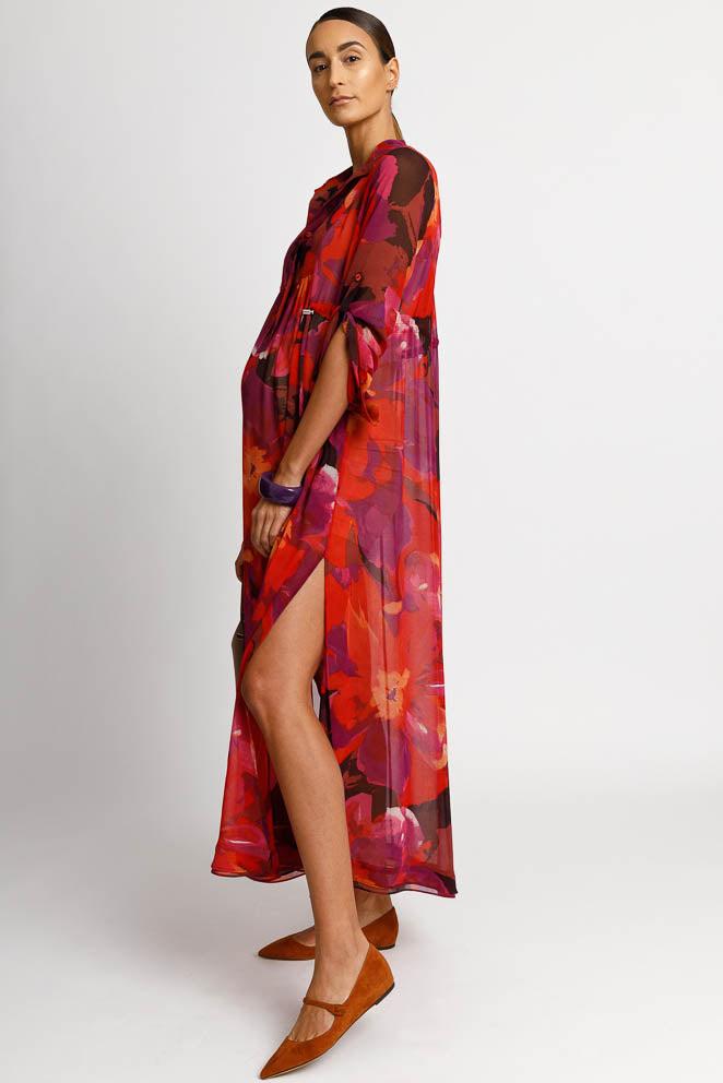 Wear Everywhere Maxi Dress - Red Floral