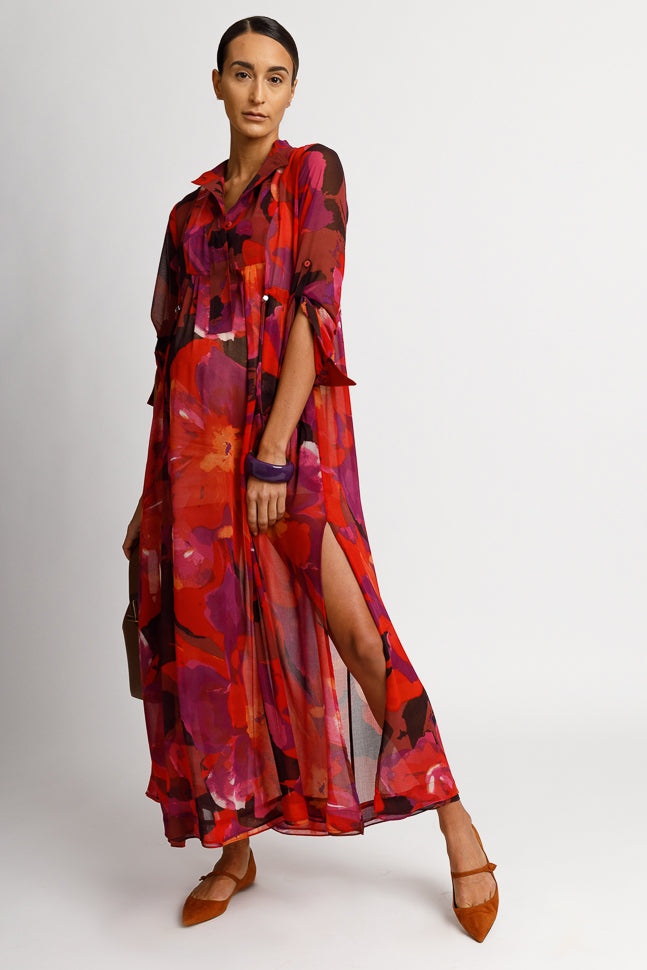 Wear Everywhere Maxi Dress - Red Floral